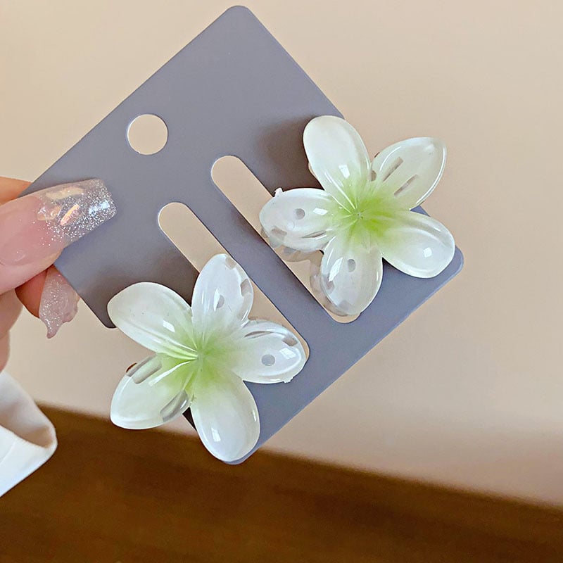 Супер фея органза цвете перла фиба за коса щипка сладка мода задна глава акула щипка ниша артистични аксесоари за коса