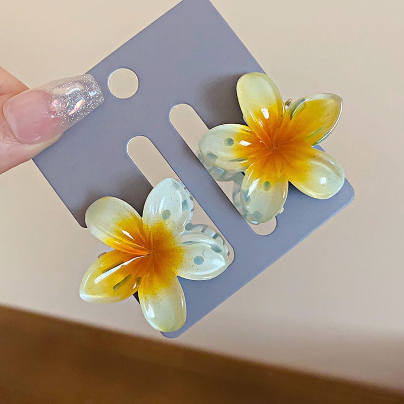 Супер фея органза цвете перла фиба за коса щипка сладка мода задна глава акула щипка ниша артистични аксесоари за коса