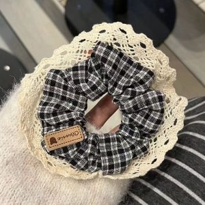 „Satin Sense“ storosios žarnos plaukų kilpos elegantiška virvelė moterims, paprasta apvali galva, universali, aukštos klasės, lengva, prabangi, balta.