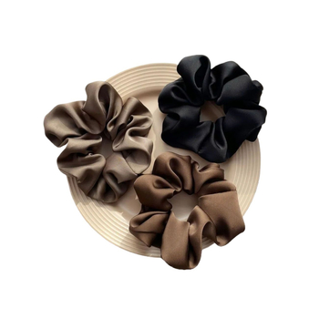 „Satin Sense“ storosios žarnos plaukų kilpos elegantiška virvelė moterims, paprasta apvali galva, universali, aukštos klasės, lengva, prabangi, balta.