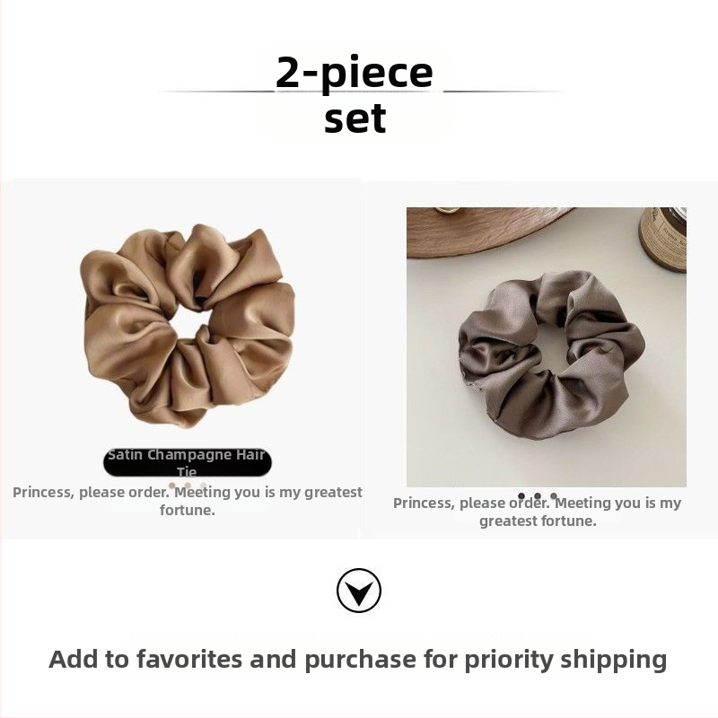 „Satin Sense“ storosios žarnos plaukų kilpos elegantiška virvelė moterims, paprasta apvali galva, universali, aukštos klasės, lengva, prabangi, balta.