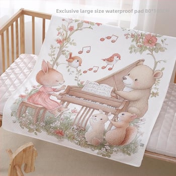 Unikalūs spausdinti naujagimio paklodės, grynos medvilnės lovelės, vandeniui atsparios, skalbiamos, kvėpuojančios, ištisos paklodės, padidintos, sauskelnės