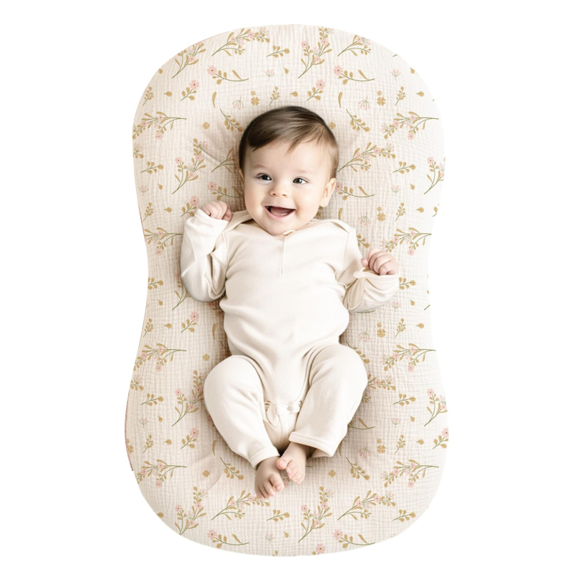 Gamykloje parduodamas sukurtų audinių kūdikių medvilninių verpalų lovos užtiesalų rinkinys, vienspalvis kūdikio lova, pilnai uždengta, dvisluoksnė medvilninių verpalų kvėpuojanti paklodė