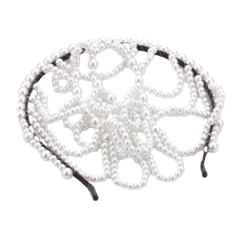 Νέο 2023 Κορδέλα Κεφαλής με Πλέγμα από Μαργαριτάρι