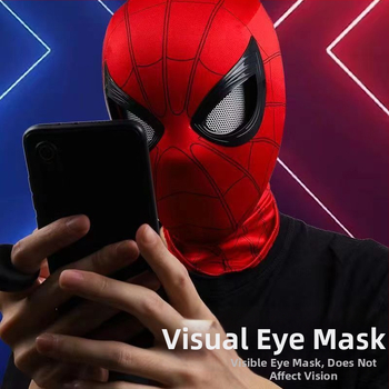✅ Η ίδια κουκούλα Spider-Man του Douyin με κινητά μάτια, χειροκίνητη ηλεκτρική μάσκα που αναβοσβήνει, κεφαλή αποστολής ήρωα
