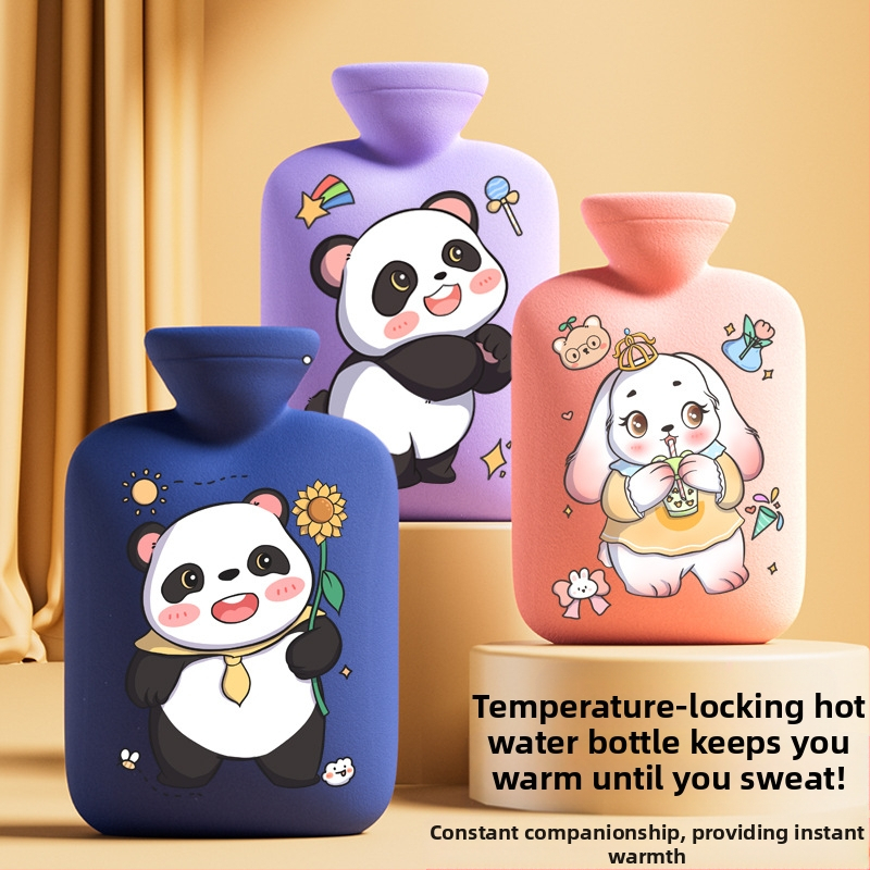 Трансграничен производител Карикатурна бутилка за топла вода с възможност за многократно пълнене, големи и малки торбички за топла вода за жени за затопляне на корема и ръцете, Amazon