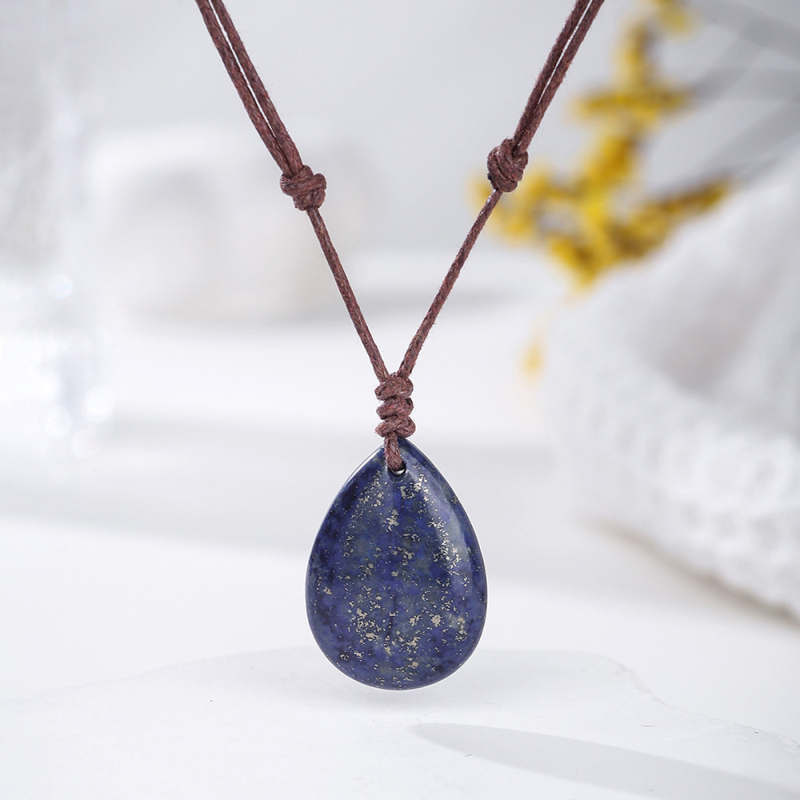 Piiriülene käsitsi kootud looduskivist kaelakee ripats ehtekivist kristall retro tilgakujuline Joker tehase hulgimüük