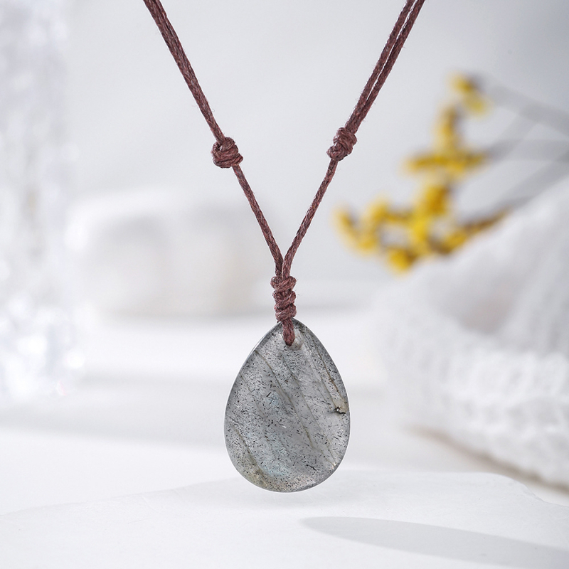 Piiriülene käsitsi kootud looduskivist kaelakee ripats ehtekivist kristall retro tilgakujuline Joker tehase hulgimüük