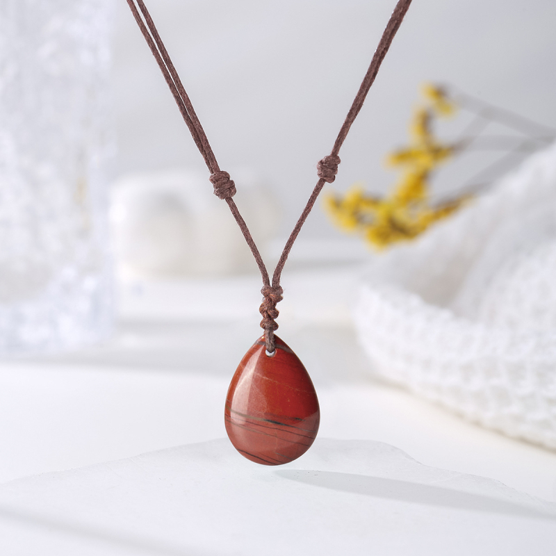 Piiriülene käsitsi kootud looduskivist kaelakee ripats ehtekivist kristall retro tilgakujuline Joker tehase hulgimüük