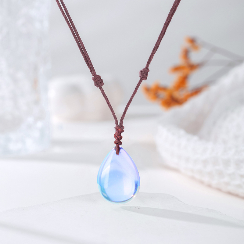 Piiriülene käsitsi kootud looduskivist kaelakee ripats ehtekivist kristall retro tilgakujuline Joker tehase hulgimüük