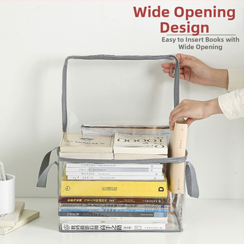 Πτυσσόμενο κουτί βιβλίων για φοιτητές, διαφανές αδιάβροχο κουτί αποθήκευσης βιβλίων για οικιακή χρήση