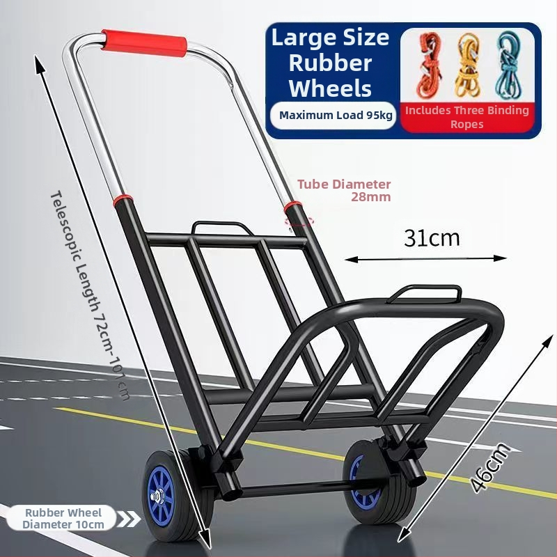 Saksa kvaliteediga väike käru kokkupandav auto kodukäitlus haagise ostlemine ostukäru kerge kaasaskantav pagas