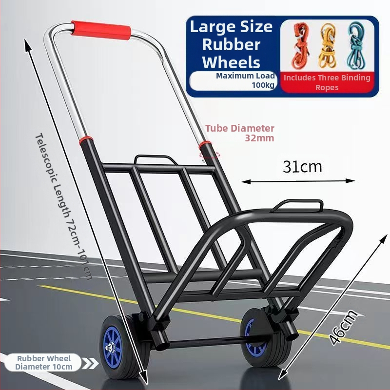 Saksa kvaliteediga väike käru kokkupandav auto kodukäitlus haagise ostlemine ostukäru kerge kaasaskantav pagas