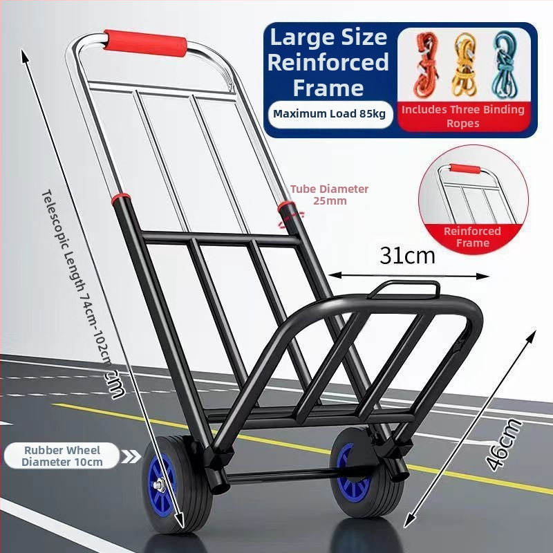 Saksa kvaliteediga väike käru kokkupandav auto kodukäitlus haagise ostlemine ostukäru kerge kaasaskantav pagas