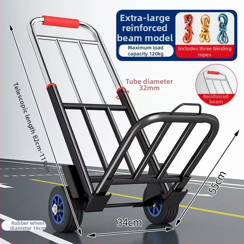 Saksa kvaliteediga väike käru kokkupandav auto kodukäitlus haagise ostlemine ostukäru kerge kaasaskantav pagas