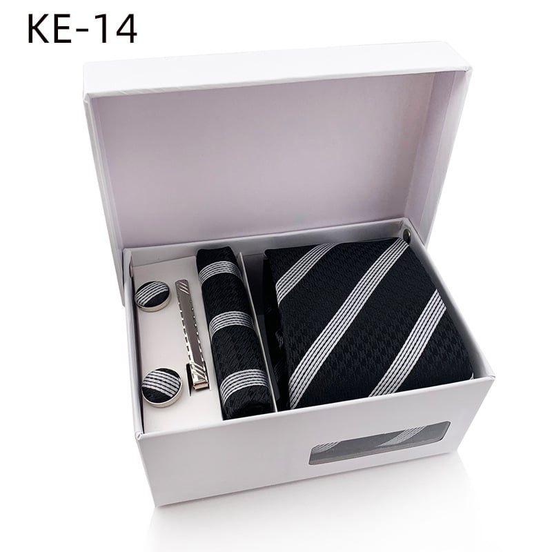 Tvornica na zalihi 2025 nova muška poklon kutija za kravatu sa 6 dijelova, džep za kravatu, ručnik, kopča za ovratnik, manžete, veleprodaja