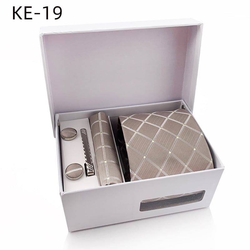 Tvornica na zalihi 2025 nova muška poklon kutija za kravatu sa 6 dijelova, džep za kravatu, ručnik, kopča za ovratnik, manžete, veleprodaja