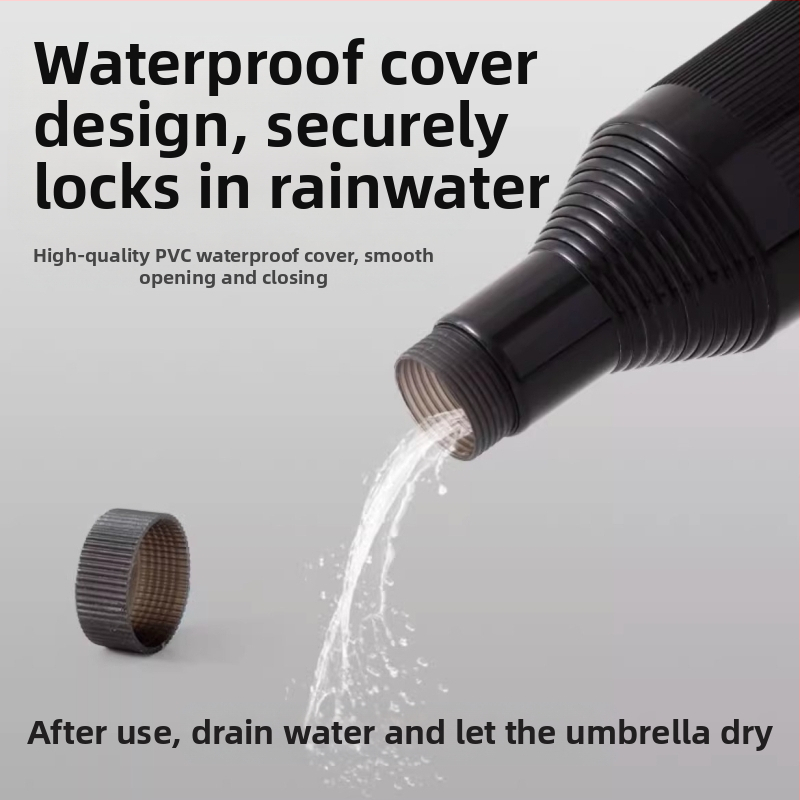 Голф чадър с дълга дръжка и водоустойчив капак, полуавтоматично отваряне и затваряне, автомобилен чадър с права дръжка, силен, устойчив на вятър, черен гумен слънцезащитен крем.