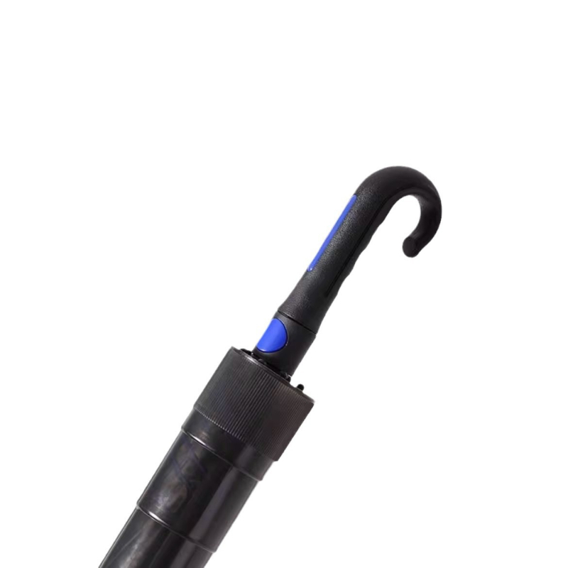 Голф чадър с дълга дръжка и водоустойчив капак, полуавтоматично отваряне и затваряне, автомобилен чадър с права дръжка, силен, устойчив на вятър, черен гумен слънцезащитен крем.