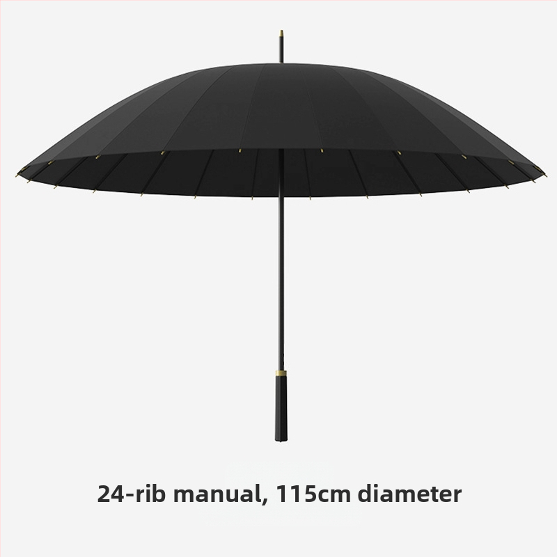 Голф чадър с дълга дръжка и водоустойчив капак, полуавтоматично отваряне и затваряне, автомобилен чадър с права дръжка, силен, устойчив на вятър, черен гумен слънцезащитен крем.