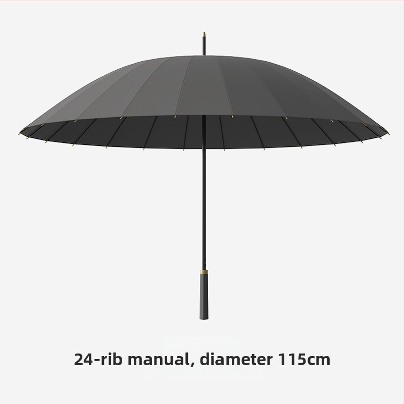 Голф чадър с дълга дръжка и водоустойчив капак, полуавтоматично отваряне и затваряне, автомобилен чадър с права дръжка, силен, устойчив на вятър, черен гумен слънцезащитен крем.