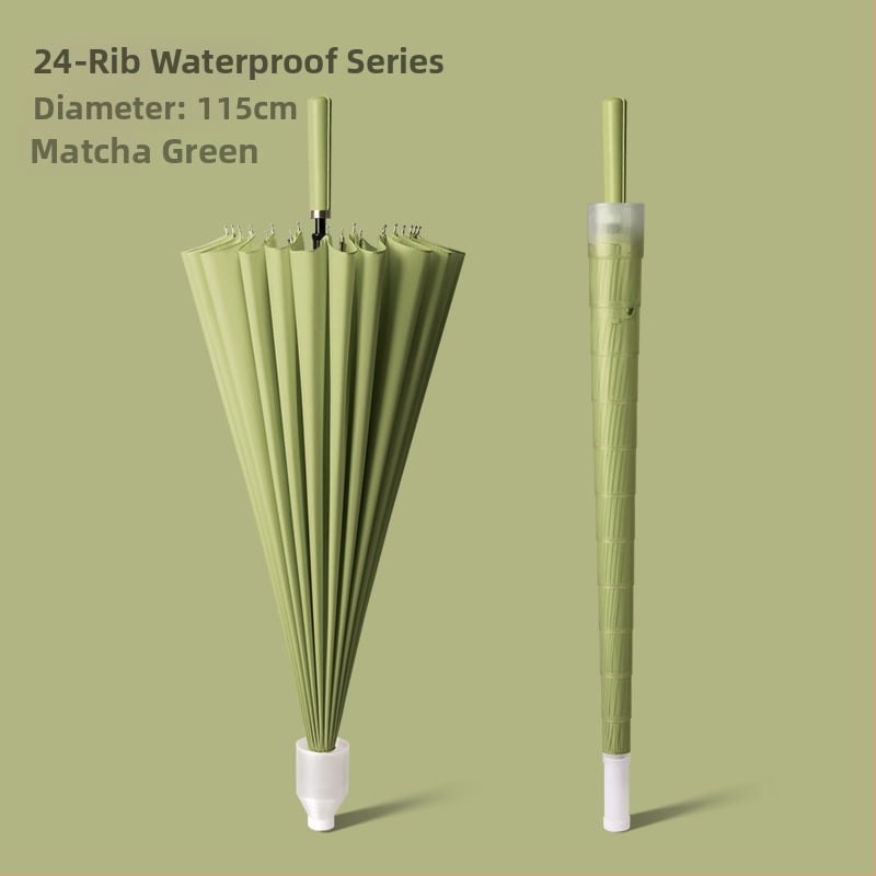 Голф чадър с дълга дръжка и водоустойчив капак, полуавтоматично отваряне и затваряне, автомобилен чадър с права дръжка, силен, устойчив на вятър, черен гумен слънцезащитен крем.