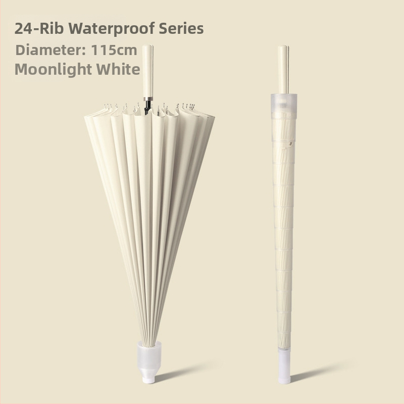 Голф чадър с дълга дръжка и водоустойчив капак, полуавтоматично отваряне и затваряне, автомобилен чадър с права дръжка, силен, устойчив на вятър, черен гумен слънцезащитен крем.