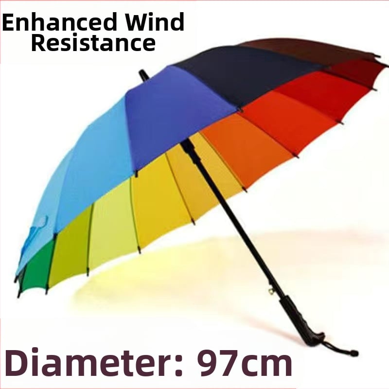 Голф чадър с дълга дръжка и водоустойчив капак, полуавтоматично отваряне и затваряне, автомобилен чадър с права дръжка, силен, устойчив на вятър, черен гумен слънцезащитен крем.