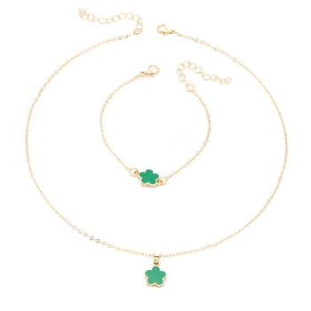 Bijuterii noi pentru femei, cu cinci frunze de flori, la modă, norocoase, costum transfrontalier, colier, brățară, cercei, costum pentru femei