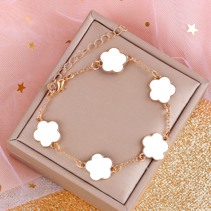 Bijuterii noi pentru femei, cu cinci frunze de flori, la modă, norocoase, costum transfrontalier, colier, brățară, cercei, costum pentru femei