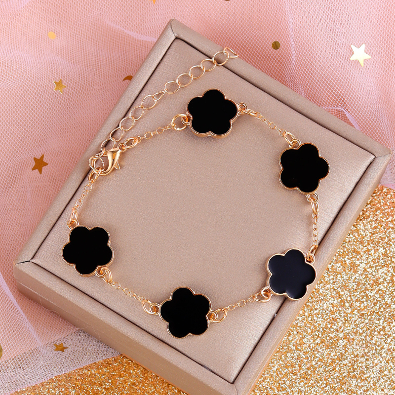 Bijuterii noi pentru femei, cu cinci frunze de flori, la modă, norocoase, costum transfrontalier, colier, brățară, cercei, costum pentru femei