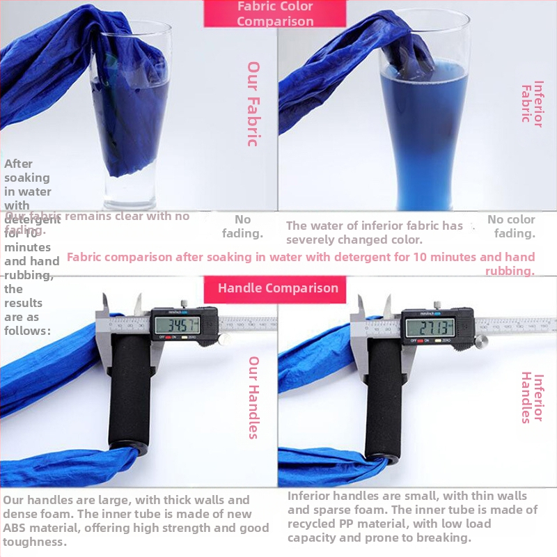 Фабричен въздушен йога хамак с 6 дръжки, йога студио със стойка на ръце, фитнес за вътрешен, нееластична найлонова тъкан