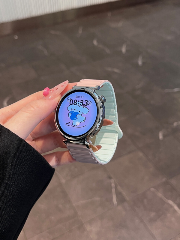 Sobib Huawei Gt5, Samsung Watch7, Xiaomi S4, Garmini kolme helmega silikoonist magnetiline tööriiete kellarihm 22 mm