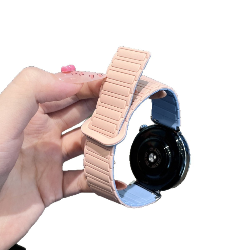 Sobib Huawei Gt5, Samsung Watch7, Xiaomi S4, Garmini kolme helmega silikoonist magnetiline tööriiete kellarihm 22 mm