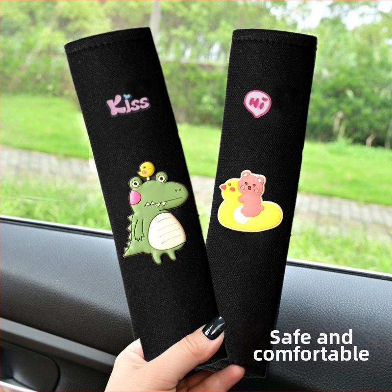 Калъф за рамо на предпазен колан за кола, защитен калъф за предпазен колан от памук и лен, устойчив на износване, калъф за рамо на предпазен колан за кола