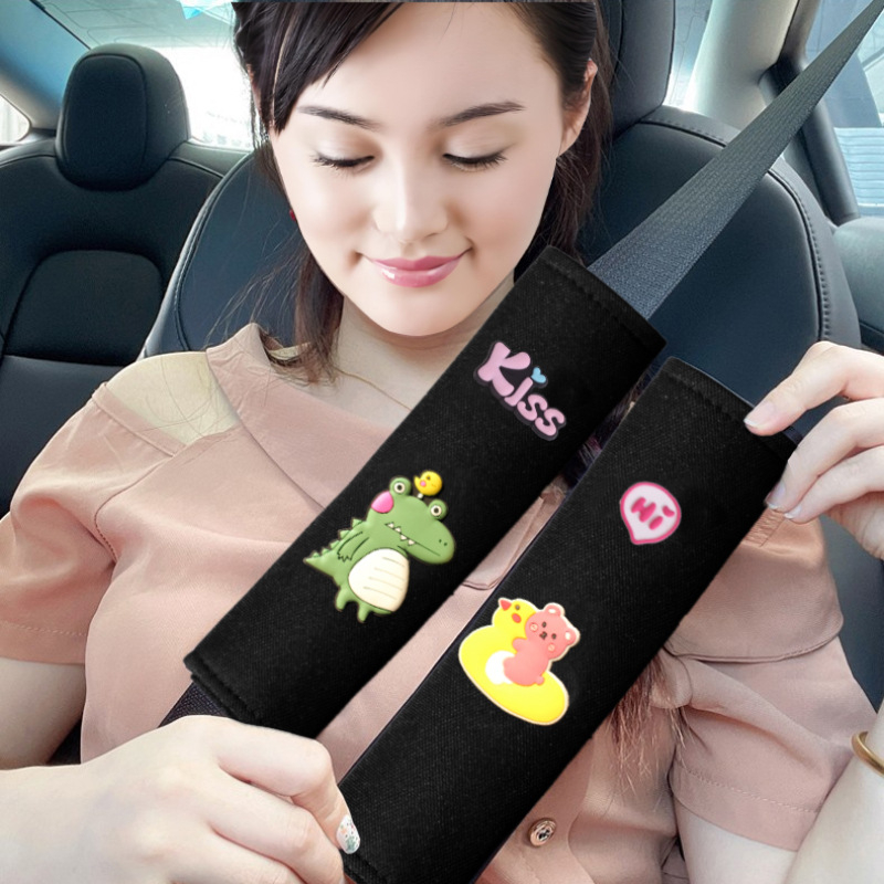 Auto turvavöö õlakate Auto puuvillast ja linasest turvavöö kaitsekate Kulumiskindel auto turvavöö õlakate