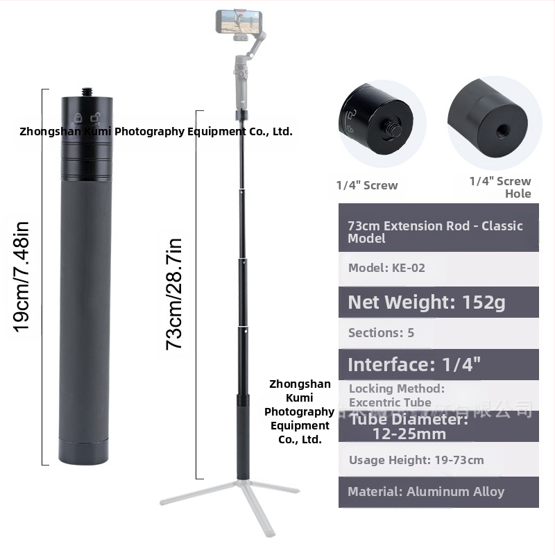 „Feiyu“ prailginimo strypas „Dajiang Vast“ mobiliojo telefono stabilizatorius universalus asmenukių lazdas sportinė kamera „gopro13“ delninis strypas