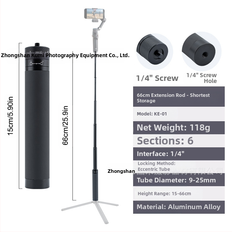 „Feiyu“ prailginimo strypas „Dajiang Vast“ mobiliojo telefono stabilizatorius universalus asmenukių lazdas sportinė kamera „gopro13“ delninis strypas