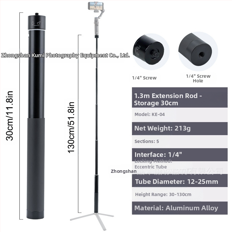 „Feiyu“ prailginimo strypas „Dajiang Vast“ mobiliojo telefono stabilizatorius universalus asmenukių lazdas sportinė kamera „gopro13“ delninis strypas