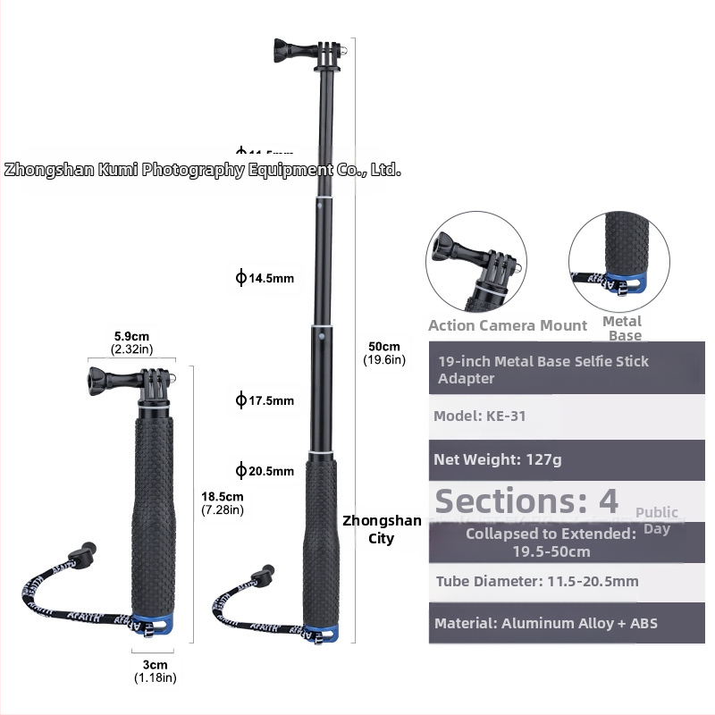 „Feiyu“ prailginimo strypas „Dajiang Vast“ mobiliojo telefono stabilizatorius universalus asmenukių lazdas sportinė kamera „gopro13“ delninis strypas