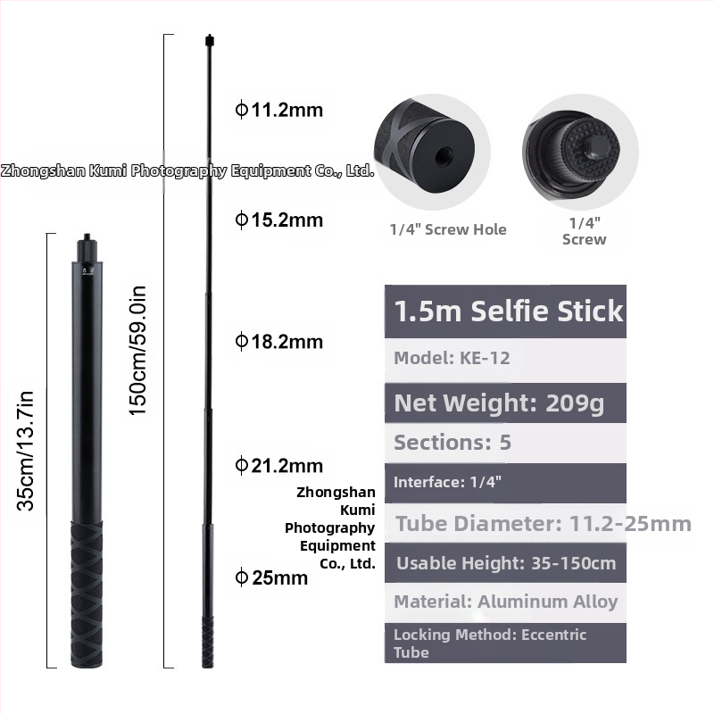 „Feiyu“ prailginimo strypas „Dajiang Vast“ mobiliojo telefono stabilizatorius universalus asmenukių lazdas sportinė kamera „gopro13“ delninis strypas