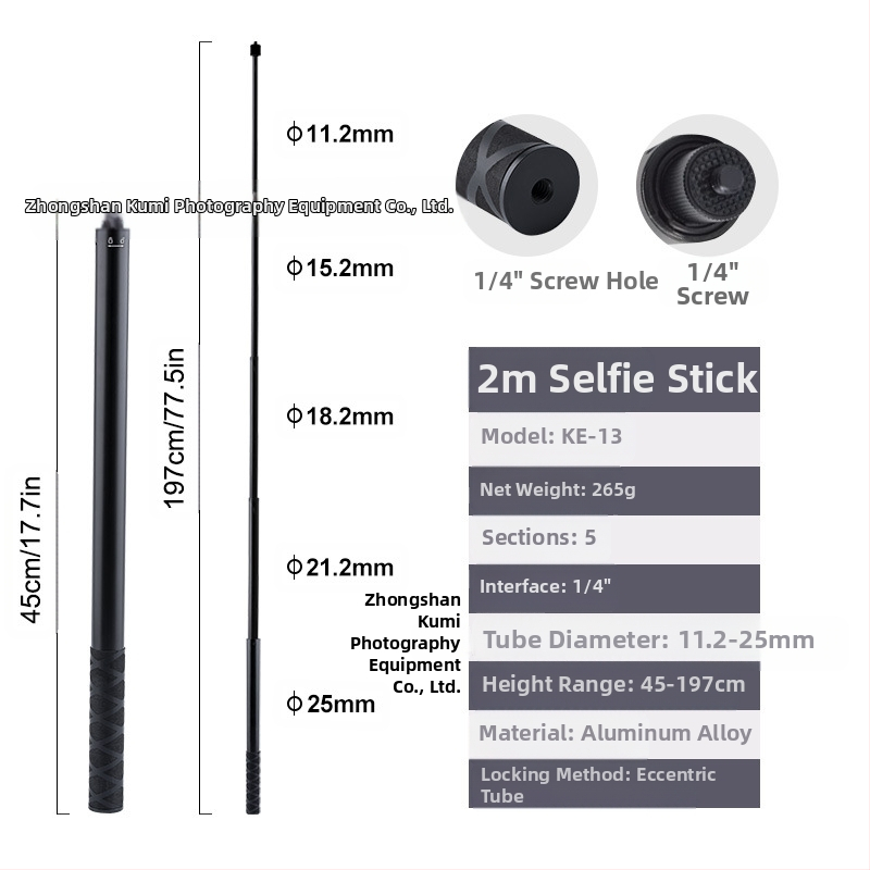 „Feiyu“ prailginimo strypas „Dajiang Vast“ mobiliojo telefono stabilizatorius universalus asmenukių lazdas sportinė kamera „gopro13“ delninis strypas