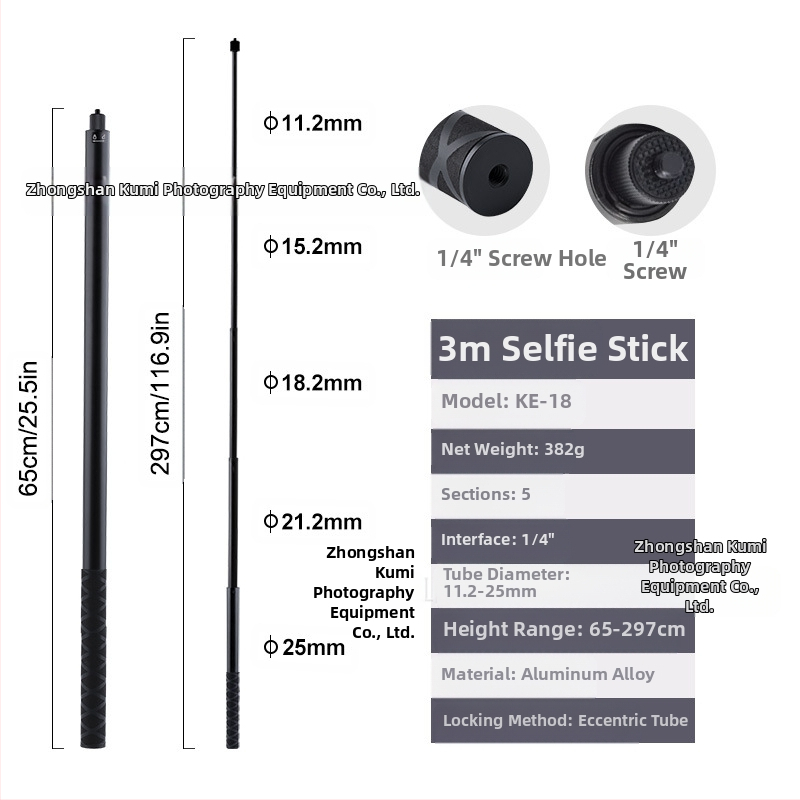 „Feiyu“ prailginimo strypas „Dajiang Vast“ mobiliojo telefono stabilizatorius universalus asmenukių lazdas sportinė kamera „gopro13“ delninis strypas