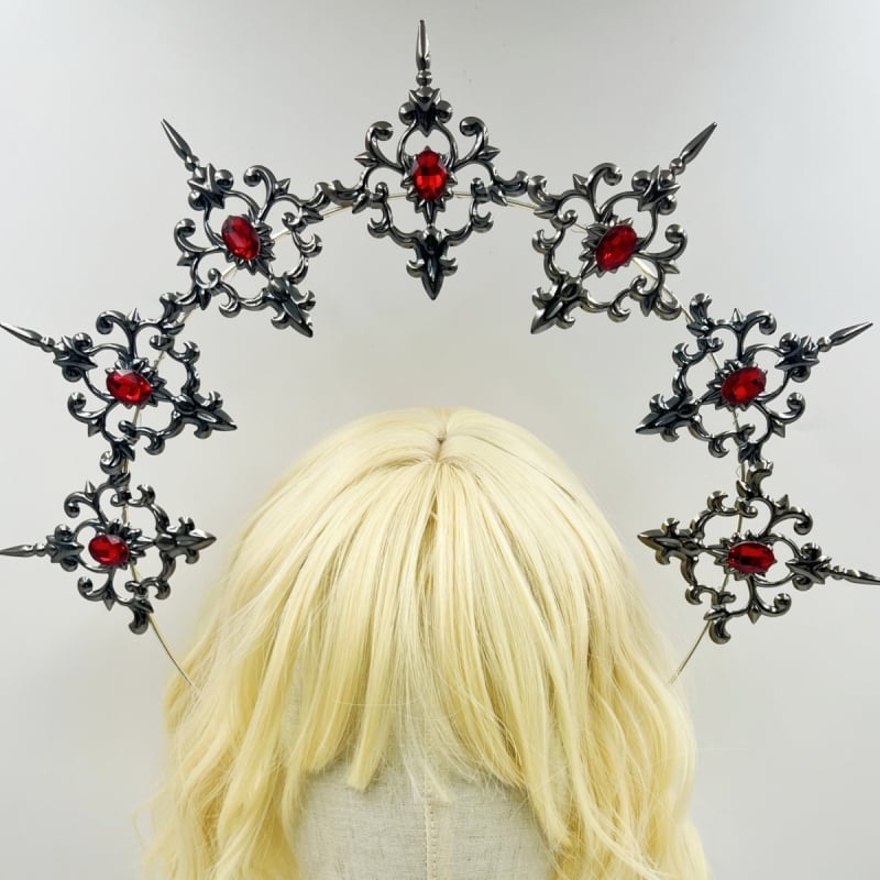 LOLITA Lolita Meie Daami Halo Crown Tume gooti juuste aksessuaarid Kleit Up Liialdatud Catwalk Performance Peakatted