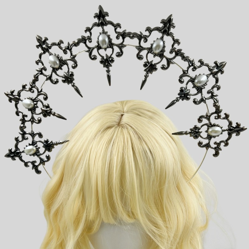 LOLITA Lolita Meie Daami Halo Crown Tume gooti juuste aksessuaarid Kleit Up Liialdatud Catwalk Performance Peakatted