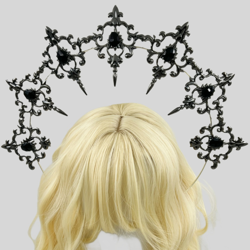 LOLITA Lolita Meie Daami Halo Crown Tume gooti juuste aksessuaarid Kleit Up Liialdatud Catwalk Performance Peakatted