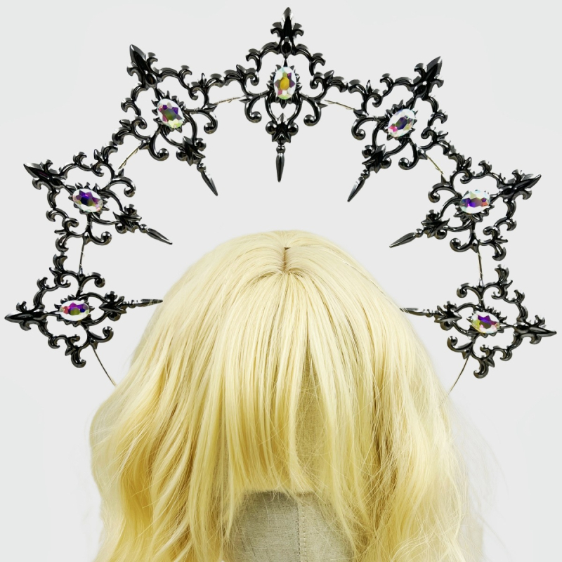 LOLITA Lolita Meie Daami Halo Crown Tume gooti juuste aksessuaarid Kleit Up Liialdatud Catwalk Performance Peakatted