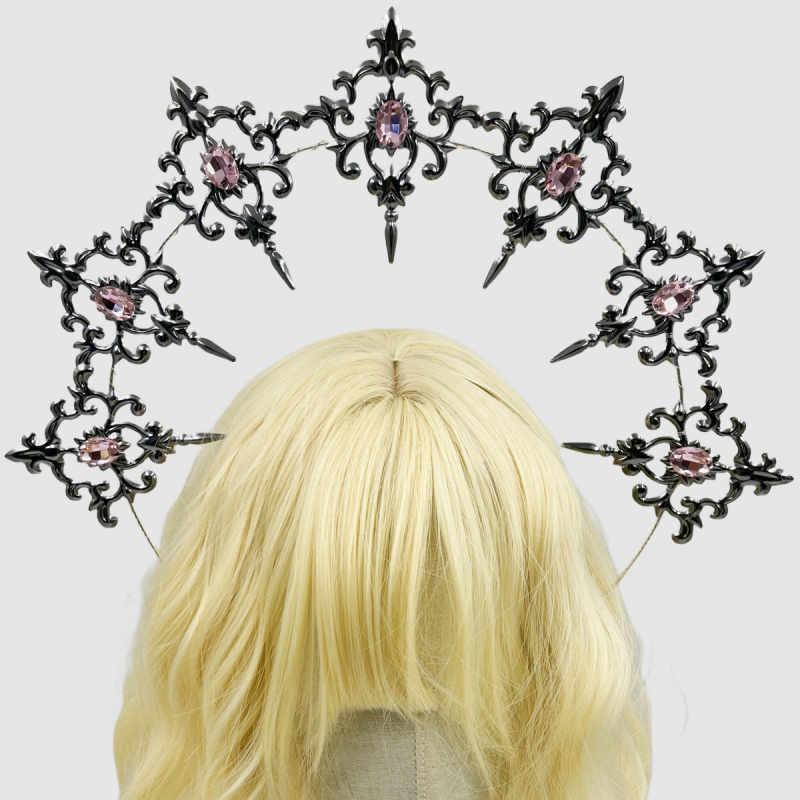 LOLITA Lolita Meie Daami Halo Crown Tume gooti juuste aksessuaarid Kleit Up Liialdatud Catwalk Performance Peakatted