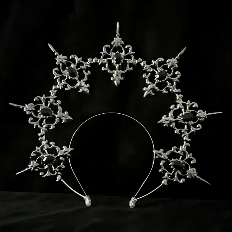 LOLITA Lolita Meie Daami Halo Crown Tume gooti juuste aksessuaarid Kleit Up Liialdatud Catwalk Performance Peakatted