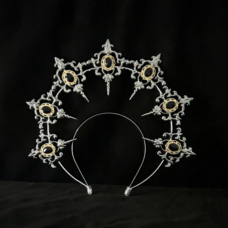 LOLITA Lolita Meie Daami Halo Crown Tume gooti juuste aksessuaarid Kleit Up Liialdatud Catwalk Performance Peakatted